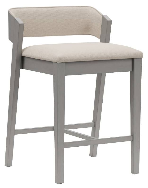 HH2 Home Dresden Distressed Gray Upholstered Counter Stool