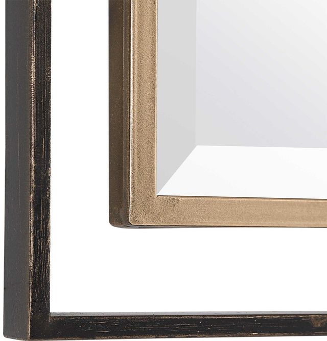 Uttermost® Carrizo Distressed Rustic Bronze/Antiqued Gold Rectangle Mirror-4