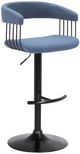 Armen Living Calista Black/Blue Adjustable Bar Stool-0