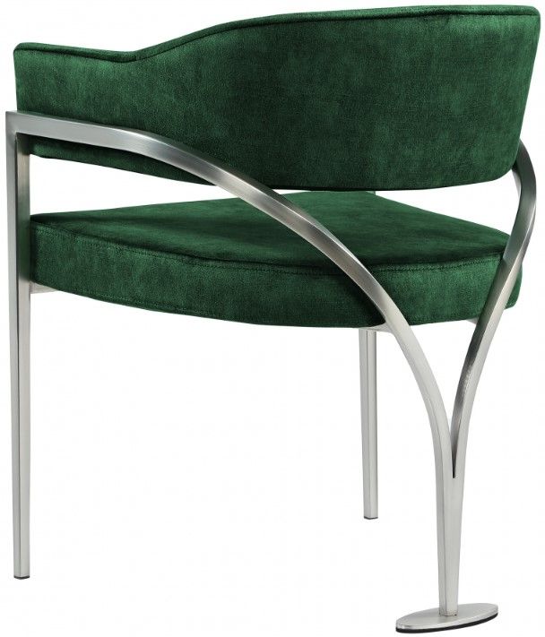 Meridian Furniture Madelyn Green/Chrome Velvet Dining Chair-2