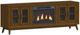Elements International Santa Barbara Walnut 70" TV Console with 23" Fireplace Insert-0
