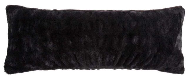 HiEnd Accents Ruched Rabbit Black Lumbar Pillow-0