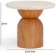 TOV Furniture Cynthia Travertine/Walnut Brown Concrete Indoor/Outdoor Side Table-2