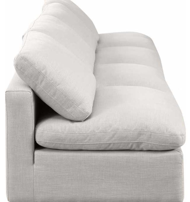 Meridian Furniture Indulge 4-Piece Cream Linen Armless Sectional-2