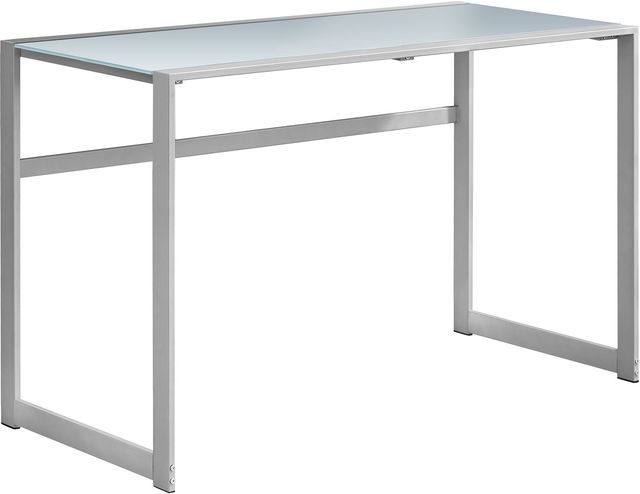 Monarch Specialties Inc. 48"L White and Silver Metal Computer Desk-2