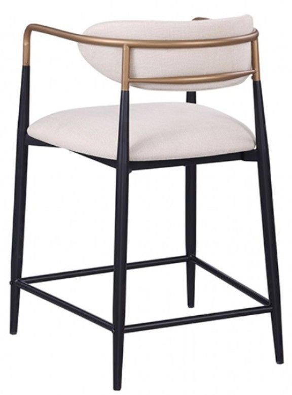 Furniture of America® Streatham 2-Piece Black/White/Gold Counter Chair-2