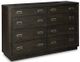 Signature Design by Ashley® Hyndell 5-Piece Dark Brown King Upholstered Panel Storage Bed Set-2