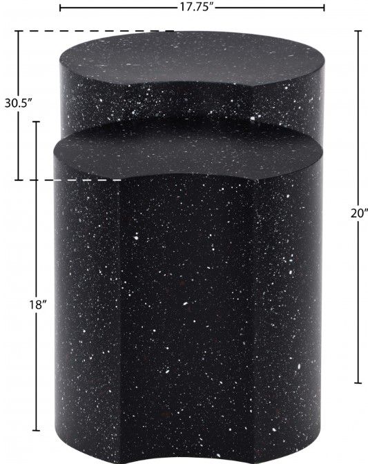 Meridian Furniture Dimple 2-Piece Black Nesting Table-2