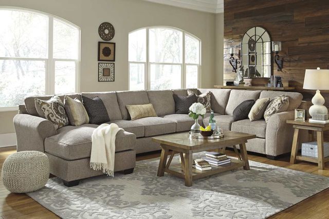 Benchcraft® Pantomine 4-Piece Driftwood Right-Arm Facing Sectional with Chaise and Armless Sofa-2