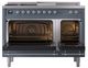 Ilve® Nostalgie II Noblesse 48'' Blue Gray Pro Style Dual Fuel Range with Chrome Trim-1