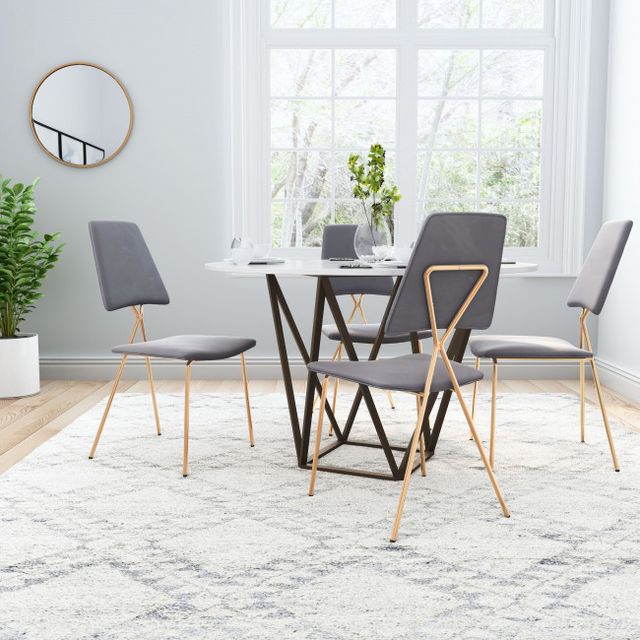 Zuo® Modern Chloe Gray/Gold Dining Chair-2