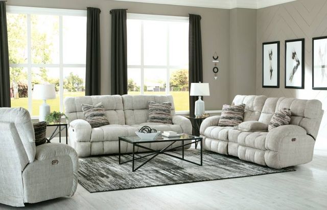 Catnapper® Ashland Buff Lay Flat Manual Reclining Loveseat with Console-9