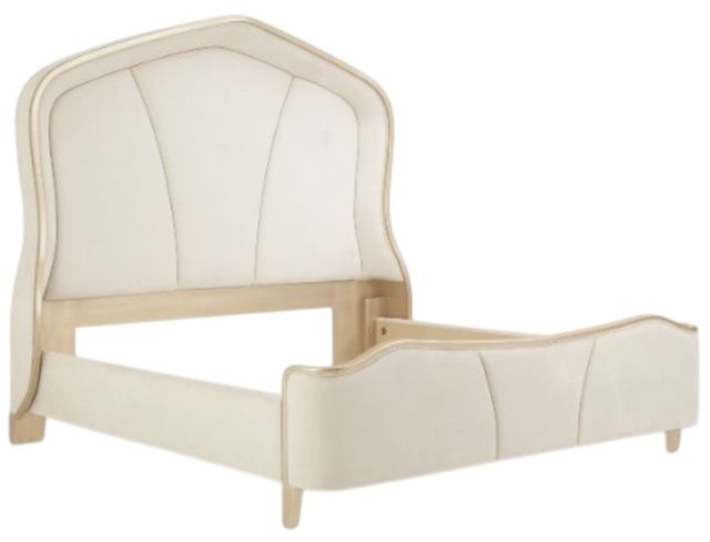 Michael Amini® Malibu Crest Chardonnay/White California King Upholstered Panel Bed-2