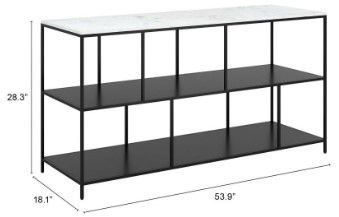 Zuo® Modern Singularity White Top Console Table with Black Steel Frame -3