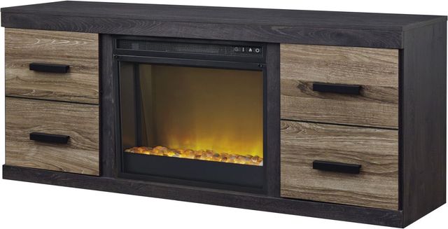 Signature Design by Ashley® Harlinton Warm Gray 63" TV Stand with Electric Fireplace-1