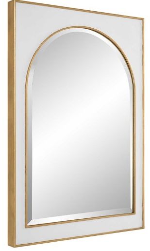 Uttermost® Crisanta Gloss White Arch Mirror-3