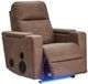 Signature Design by Ashley® Lorrenton Caramel Power Glider Recliner with Audio System-4