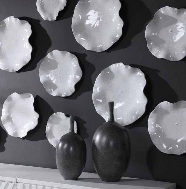 Uttermost® Abella 3-Piece White Wall Decor Set-1