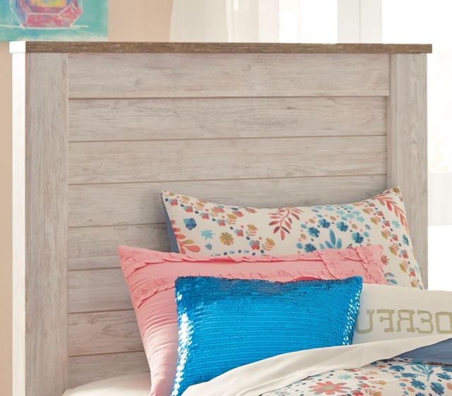 Signature Design by Ashley® Willowton 4-Piece Whitewash Twin Youth Panel Headboard Bed Set-2