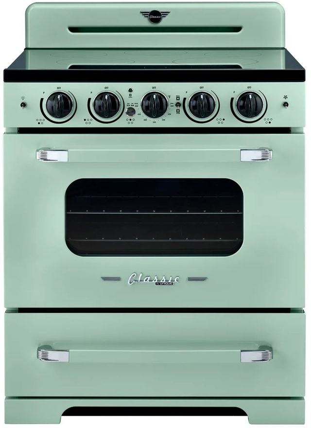 Unique® Appliances Classic Retro 30" Summer Mint Green Slide In Induction Range-0