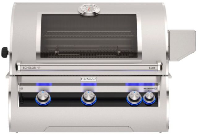 Fire Magic® Echelon 4-Burner Stainless Steel Built-In Natural Gas Grill with Digital Thermometer and Magic View Window-0