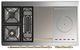 Ilve® Majestic III 48" White Pro Style Dual Fuel Natural Gas Range with Solid Door and Brass Trim-2