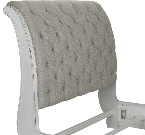 Liberty Furniture Abbey Park 4-Piece Antique White/Weathered Brown Queen Sleigh Bedroom Set-11