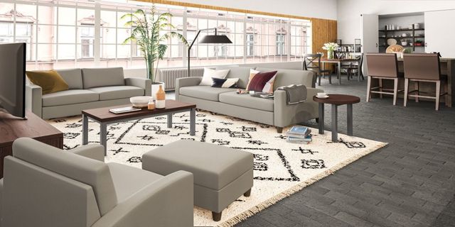 homestyles® Merge Mahogany Coffee Table with Gray Post Legs -4