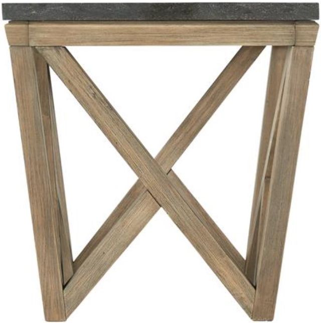 Riverside Furniture Hawkins Bluestone Side Table with Antique Oak Base-2