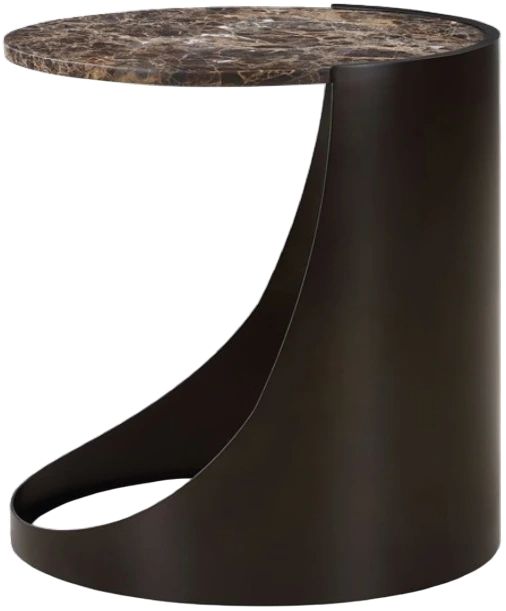 Uttermost® Welling Chocolate Brown Side Table with Black Base-4