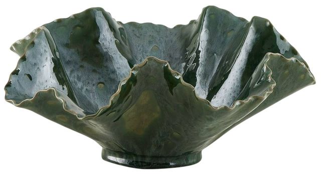 Uttermost® Verdant Bloom Emerald Ceramic Indoor-Outdoor Bowl-0