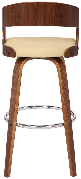 Armen Living Shelly 2-Piece Cream/Walnut Barstool Set-3