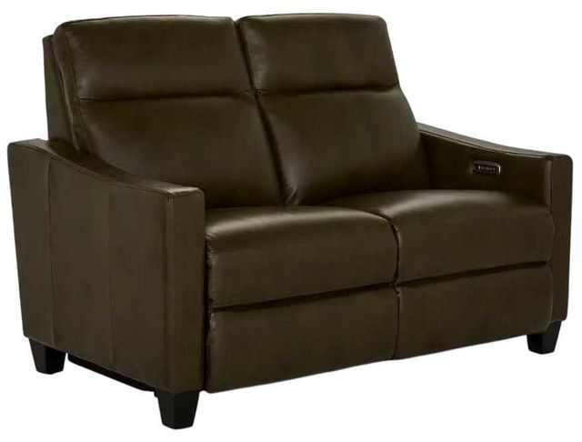 La-Z-Boy® Quinault Olive Leather Power Reclining Loveseat with Headrest-0