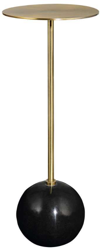 Uttermost® Gimlet Brass Drink Table with Black Base-0