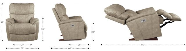 La-Z-Boy® Trouper Charcoal Power Rocking Recliner with Headrest and Lumbar-3