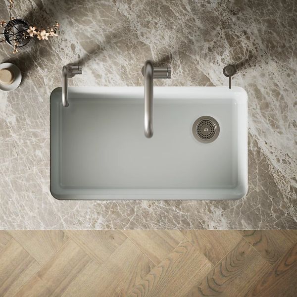 KOHLER® Riverby® Ice Gray 33" Undermount Single-Bowl Kitchen Sink-2