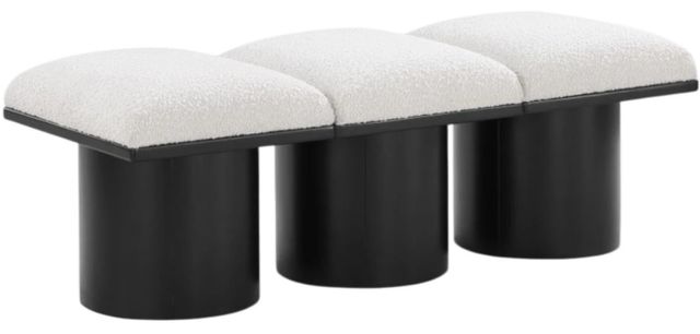 Meridian Furniture Pavilion 3-Piece Cream/Black 47" Modular Bench Set-0