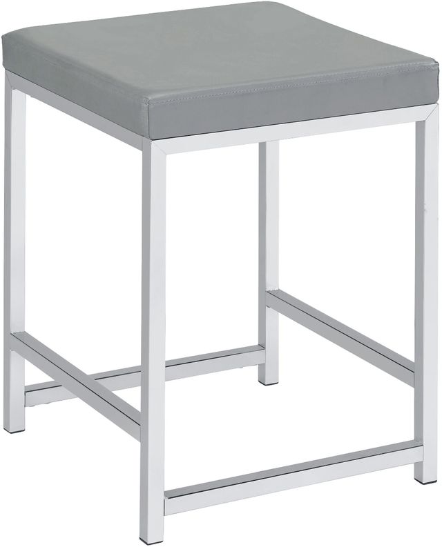 Coaster® Umbridge Chrome/Light Gray Vanity Stool-0