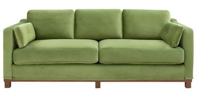 front view of the Legends Home Grove Green Sofa