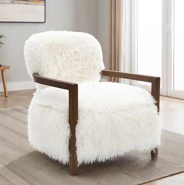 Furniture of America® Eramo White Accent Chair-1