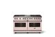 Viking® 5 Series 60" Blush Pro Style Dual Fuel (NG) Range with Polished Chrome Trim-3