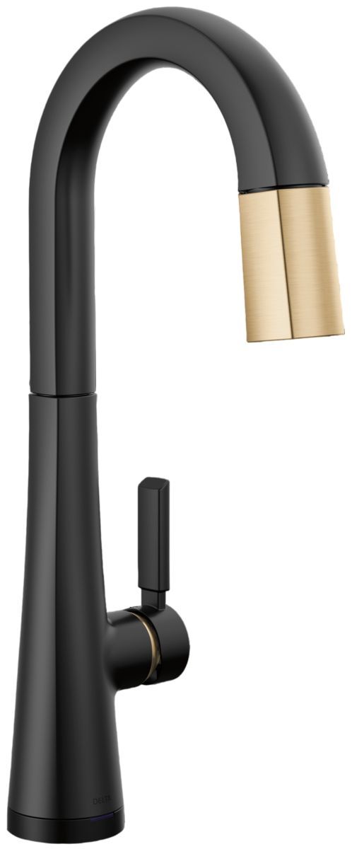 Delta Monrovia® Champagne Bronze/Matte Black Touch2O® Bar / Preparation Faucet with Touchless Technology-0