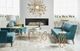 Hooker® Furniture Melange Corrina White Onyx Top Martini Table with Gold Leaf Base-3