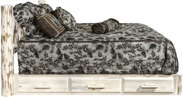 Montana Woodworks® Montana Collection Clear Lacquer Queen Platform Bed with Storage-2