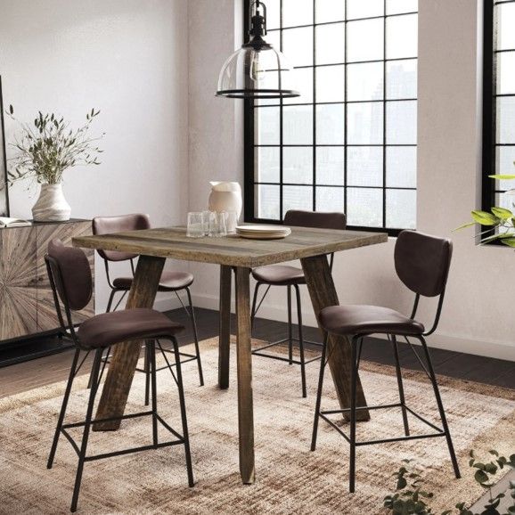 Jofran Inc. Reclamation Brown Square Counter Table-1