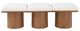 Meridian Furniture Pavilion 3-Piece Cream/Walnut 54" Modular Bench Set-1