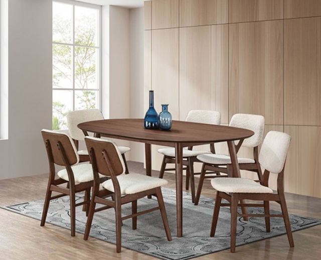 Furniture of America® Uzwil 2-Piece Beige/Walnut Side Chair Set-1