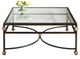 Chelsea House Collar Glass Top Coffee Table with Bronze Base-0