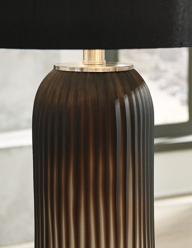 Signature Design by Ashley® Abaness 2-Piece Black Glass Table Lamp Set-2
