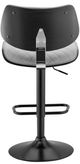 Armen Living Leland Gray/Black Adjustable Bar Stool-2
